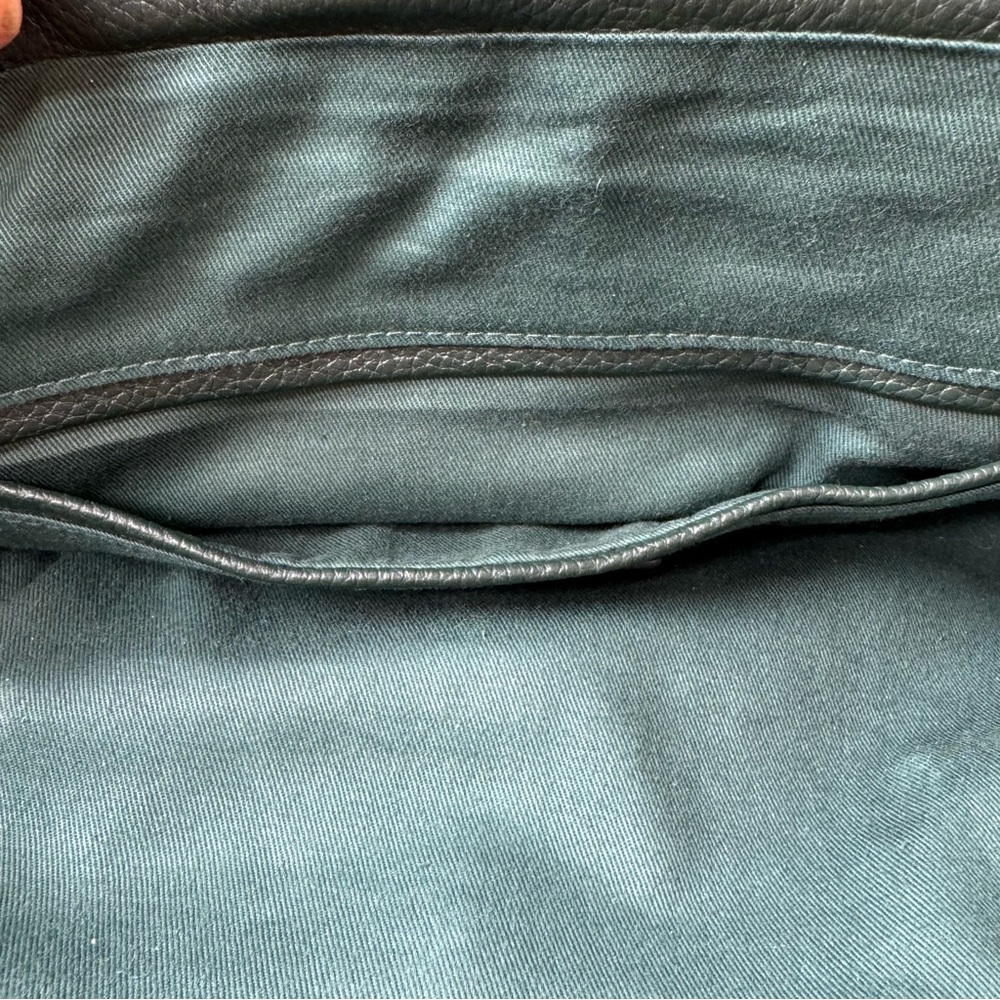 Zara Dark Green Thick 100% Pebble Cow Leather Tote bag - Picture 9 of 16